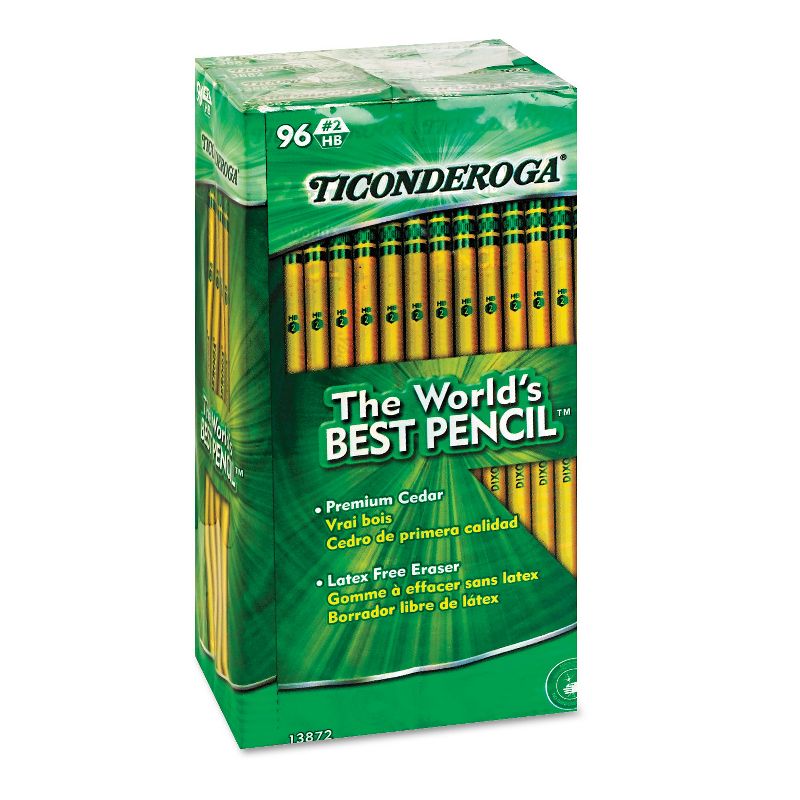 Ticonderoga Woodcase Pencil HB #2 Yellow Barrel 96/Pack 13872
