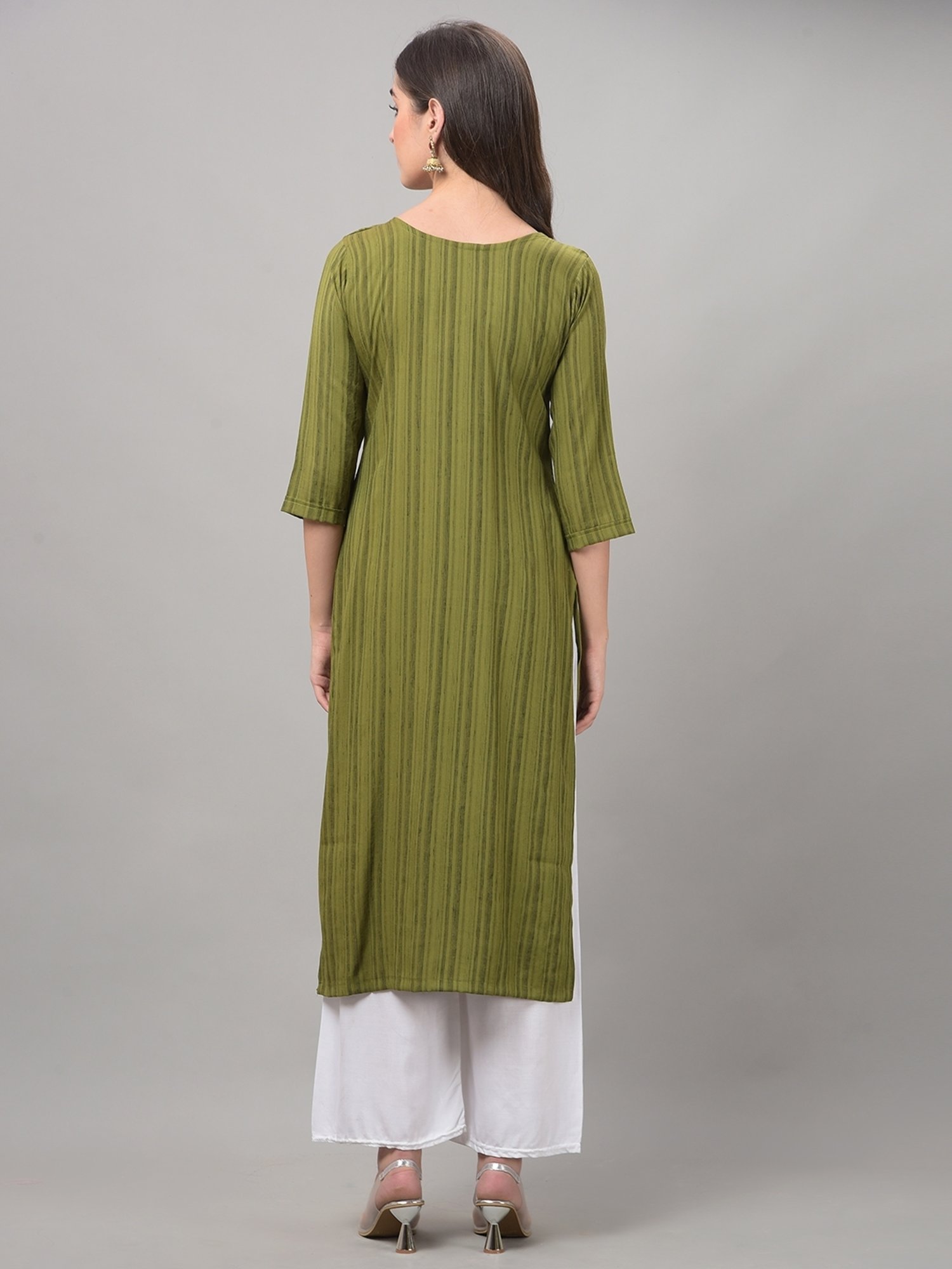 Dollar Missy Green Embroidered Straight Kurta