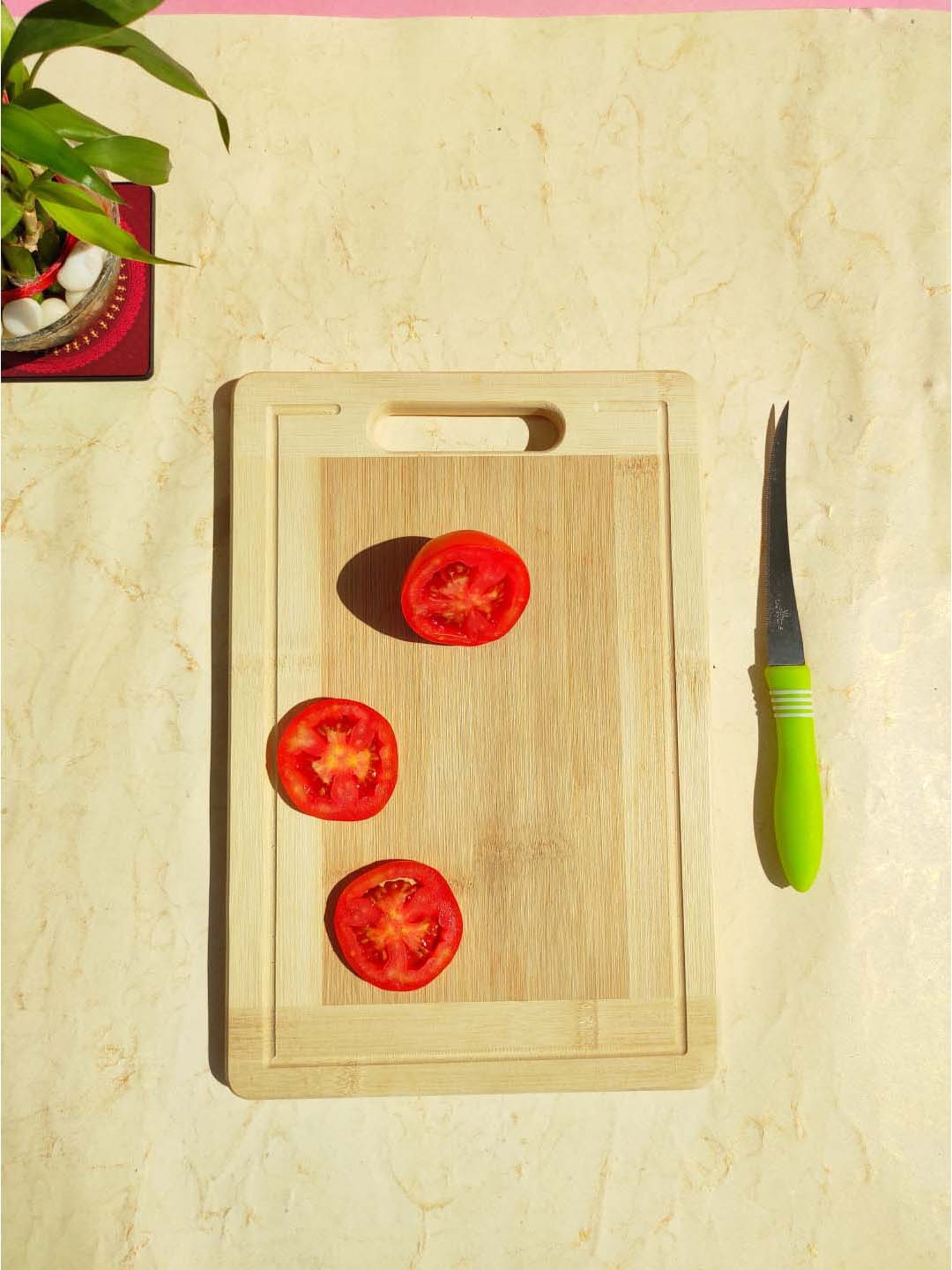 Crayton Beige & Brown Bamboo Chopping Board - Set of 1