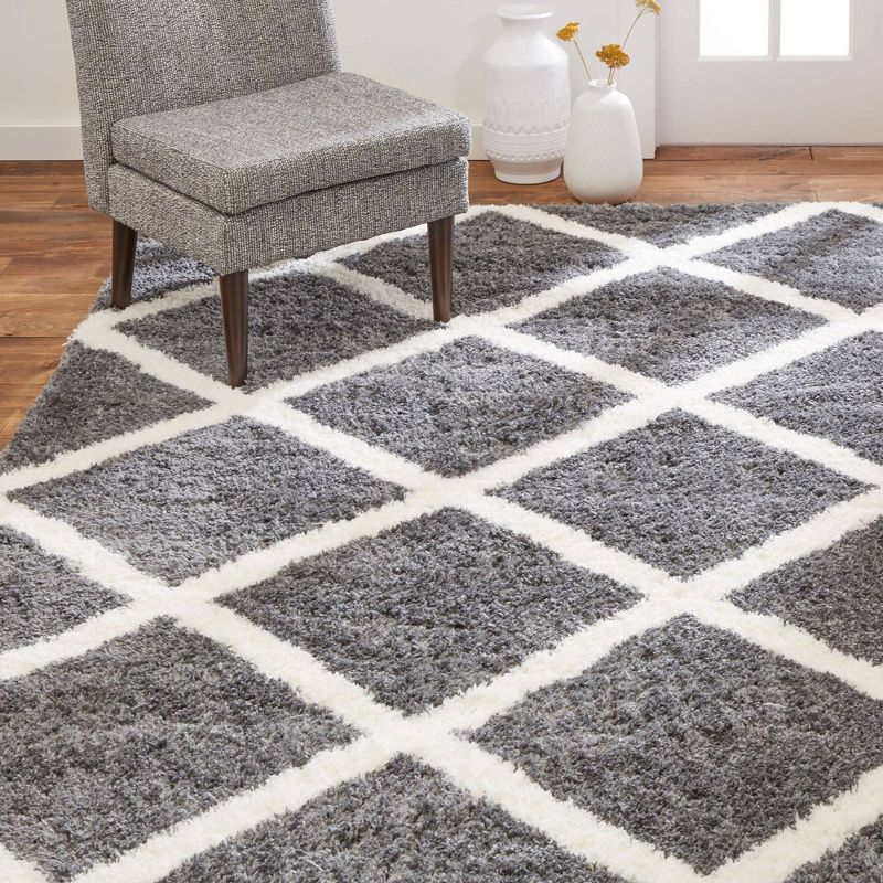 7'10"x10'2" Carmela Rug Dark Gray/Ivory - SoHome