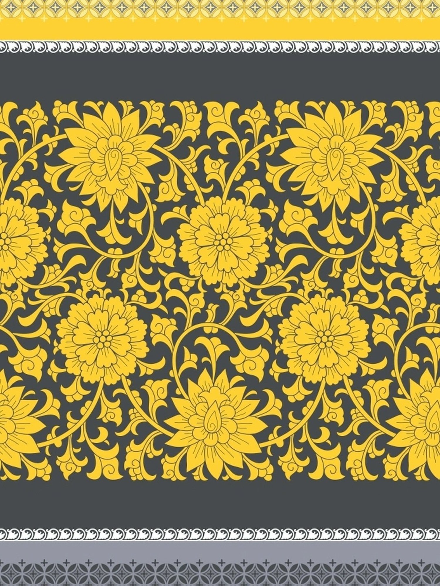 Dreamscape Floral Yellow 140 TC Cotton Single Bedsheet with Pillow Cover