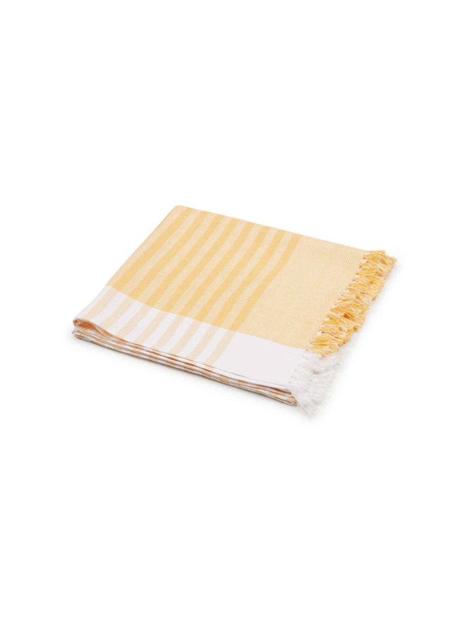 Fabindia Standalone Yellow Cotton Honeycomb Towel