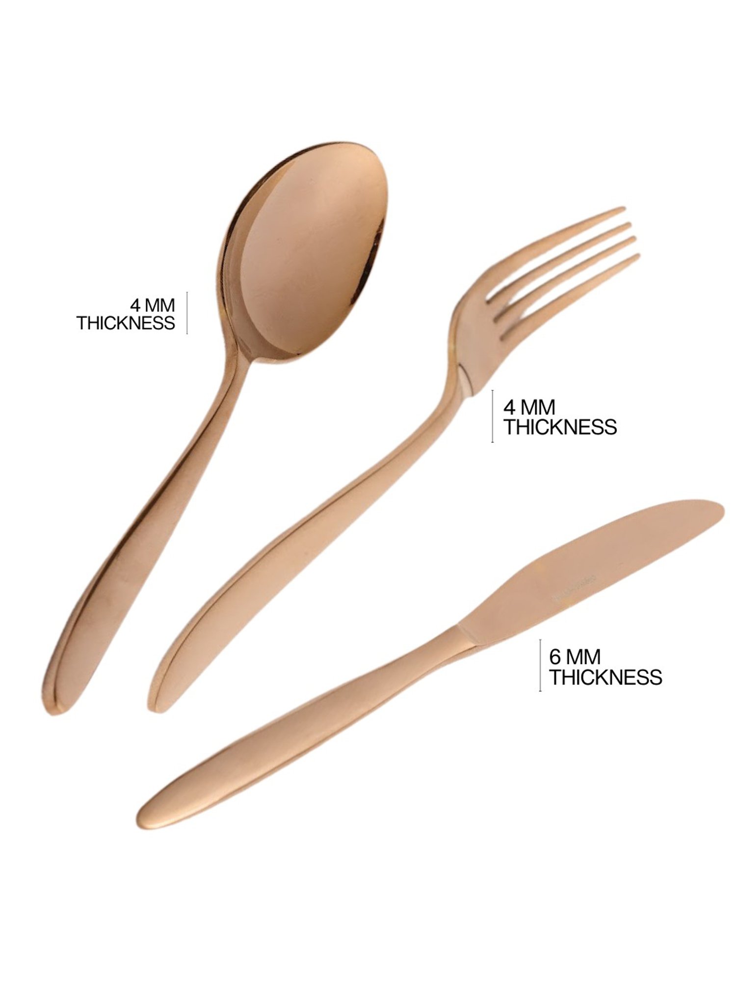 BlackCarrot Rose Gold Stainless Steel Cutlery Set of 3