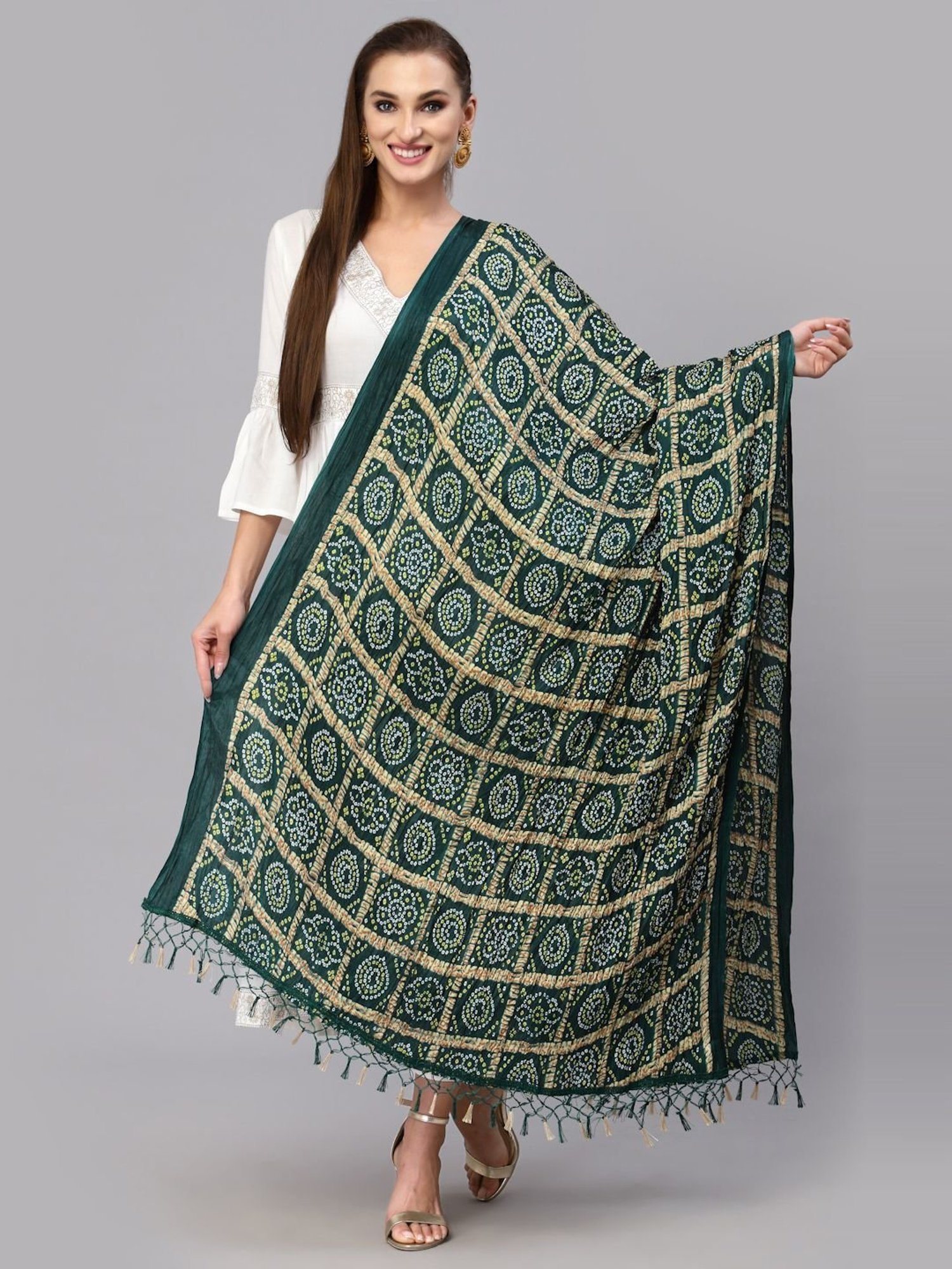 Stylum Green Printed Dupatta