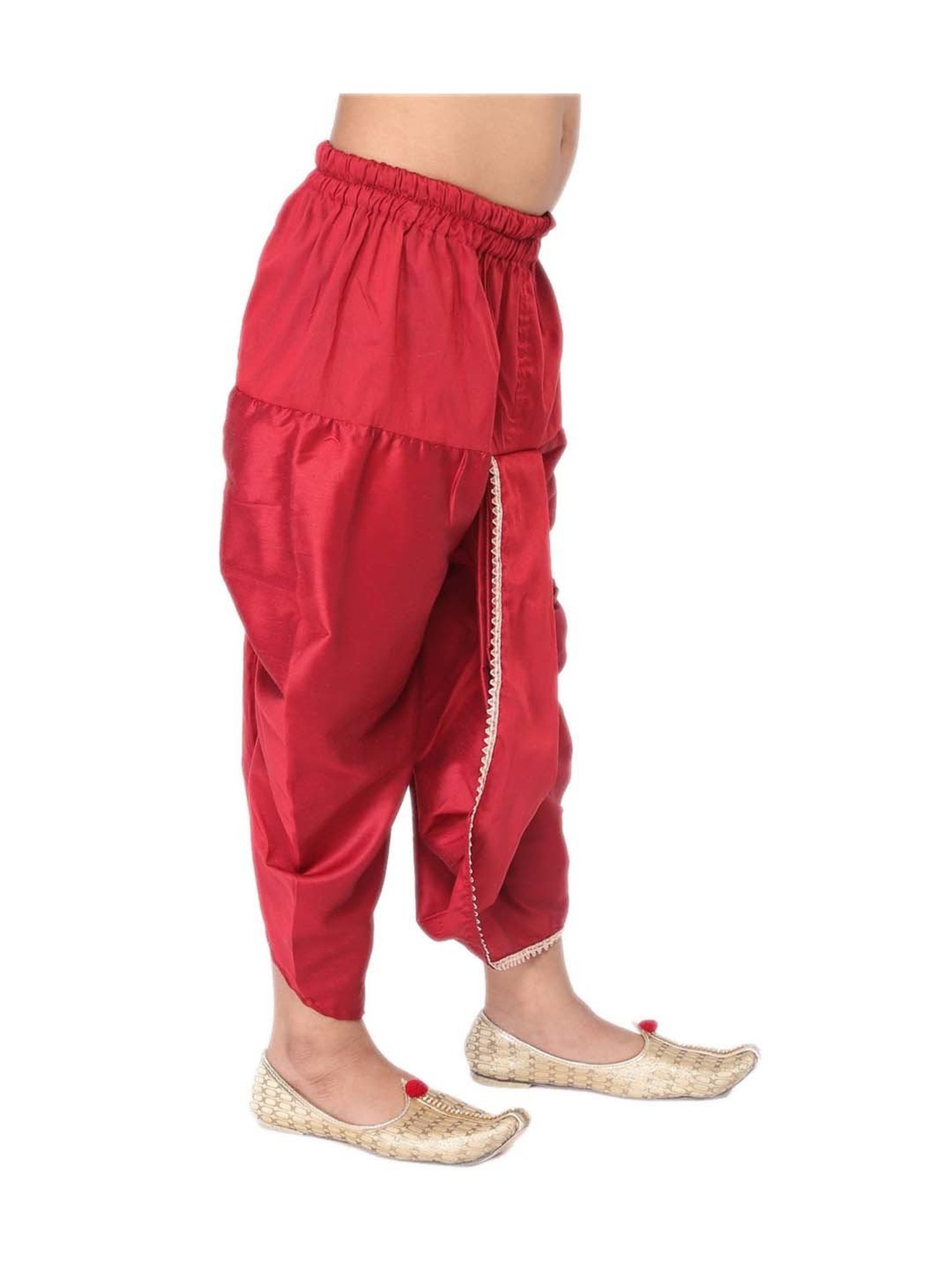 TABARD Kids Maroon Cotton Regular Fit Dhoti