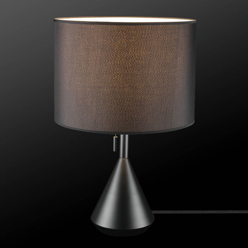23" Kara Table Lamp Base with Fabric Shade (Includes LED Light Bulb) Black - Globe Electric