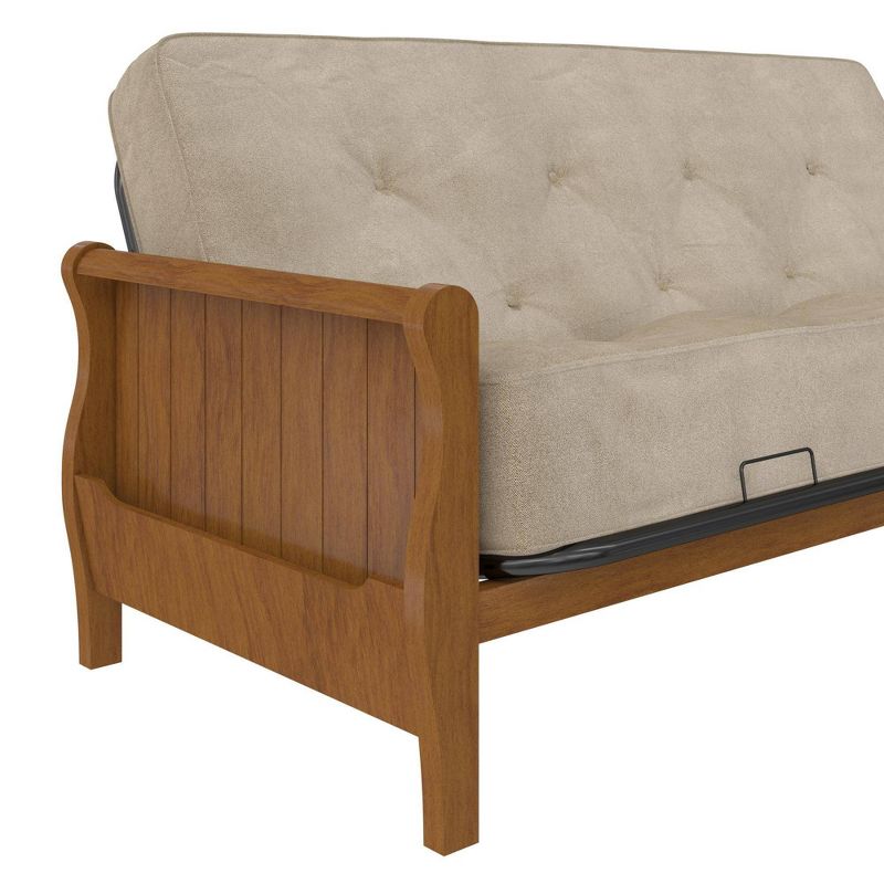 Full Brayden Wood Arm Futon Frame Walnut - Room & Joy
