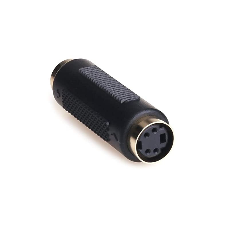 SVideo Female to Female Mini Din 4 PIN Composite Cable Adapter Gender Change Coupler Extension Connector Adapter for DVD DSS HDTV SVideoFF1Pack