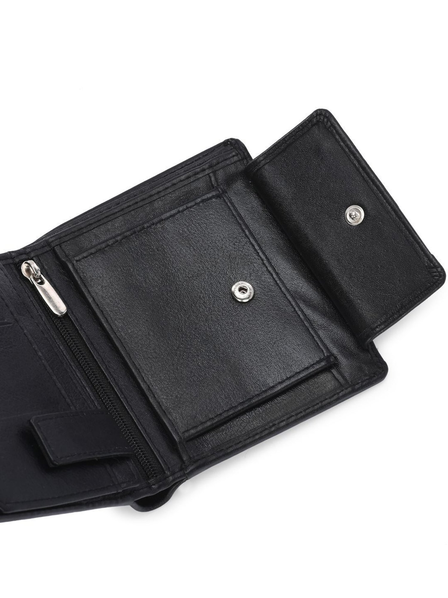 Clog London Black Leather Small Bi-Fold Wallet for Men