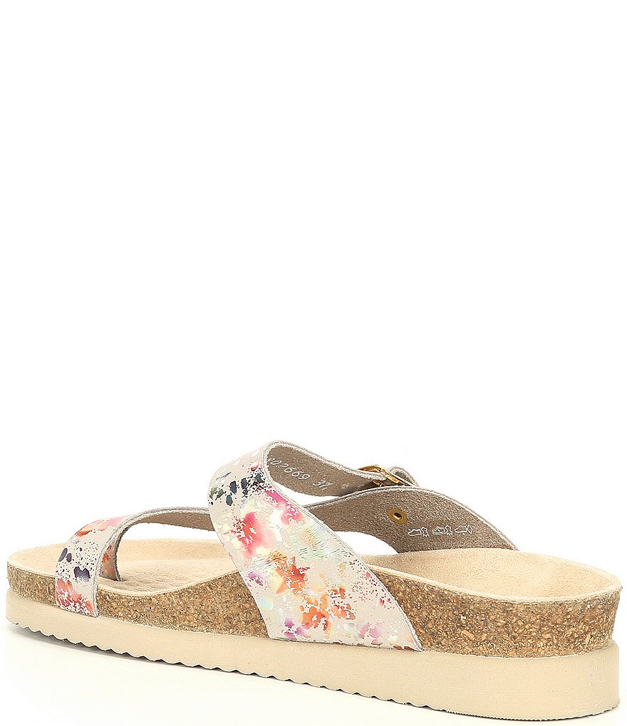 Mephisto Helen Buckle Detail Textured Leather Casual Sandals