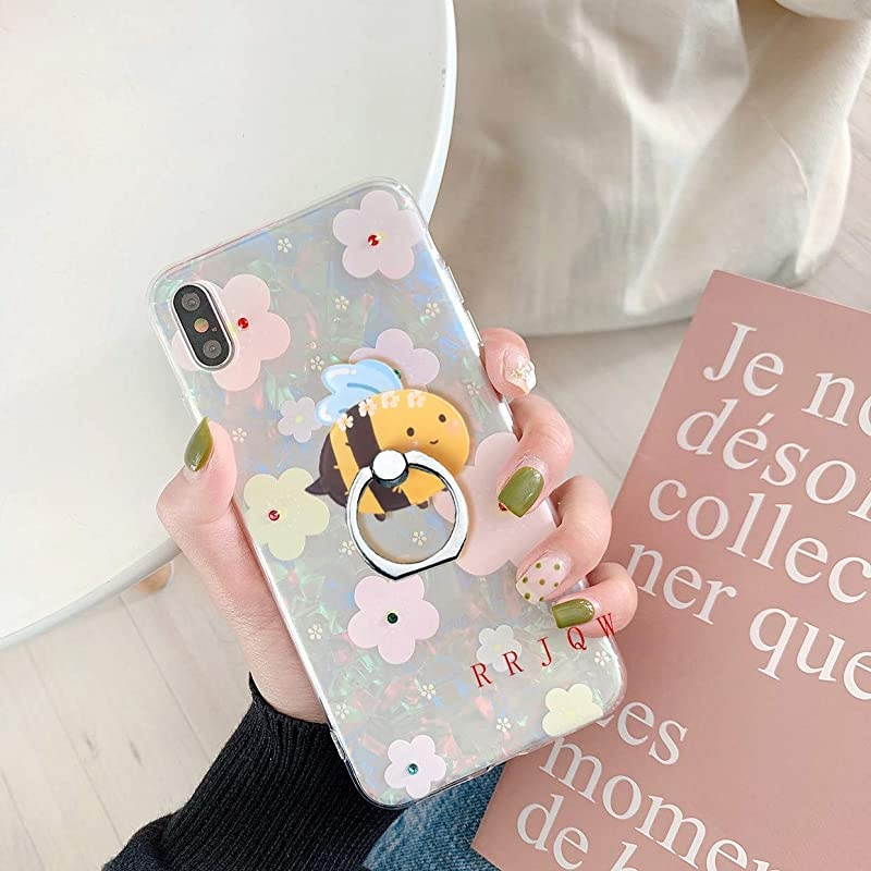 Ring Holder Stand,Ring Stand Holder 360 Rotation Finger Ring Grip Stand for Cellphones,Smartphones and Tablets(Daisy Flower,Bee)