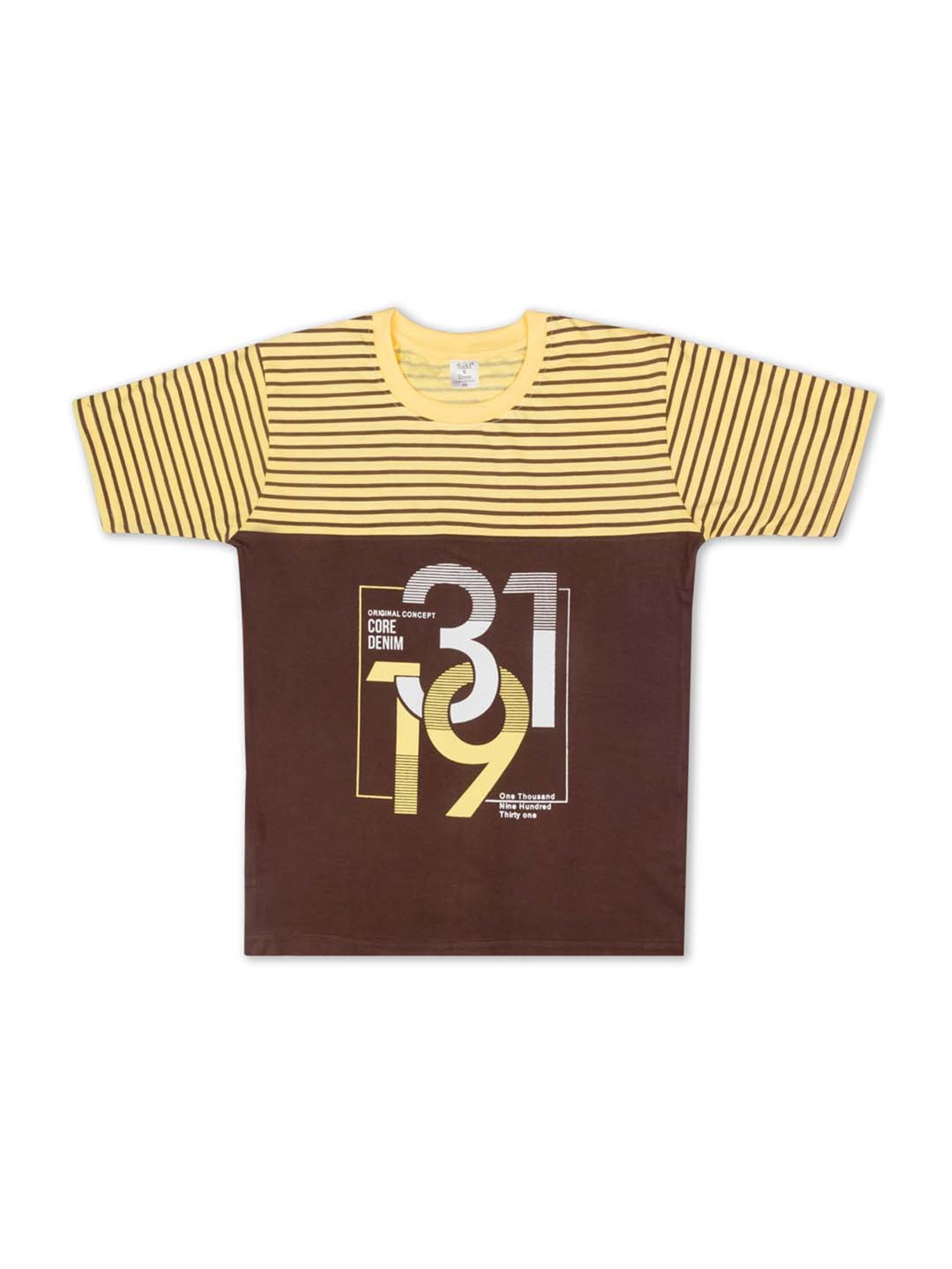 Todd N Teen Kids Yellow Cotton Printed T-Shirt & Joggers