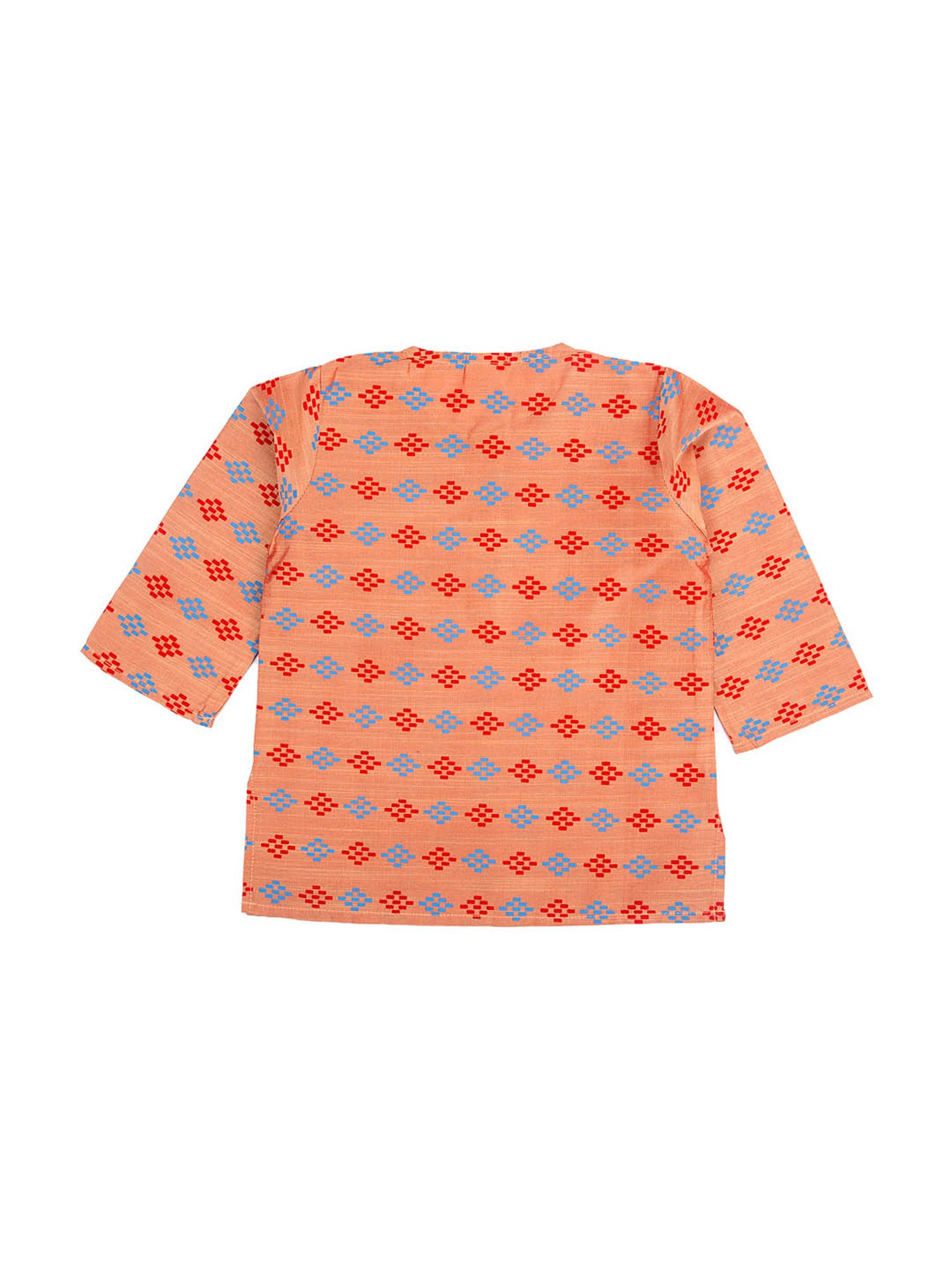 Mee Mee Kids Orange & White Printed Kurta with Pyjamas