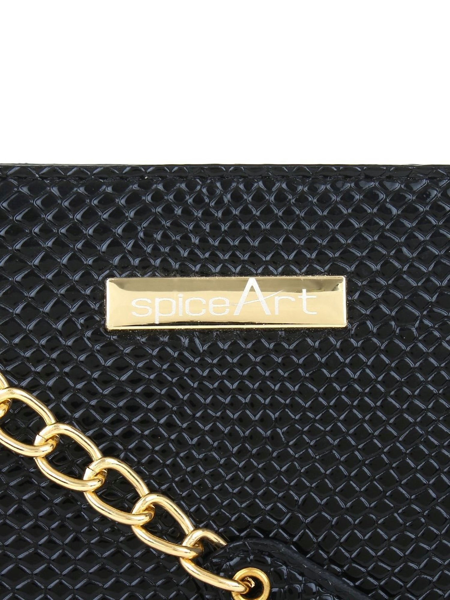 Spice Art Black Textured Small Handbag
