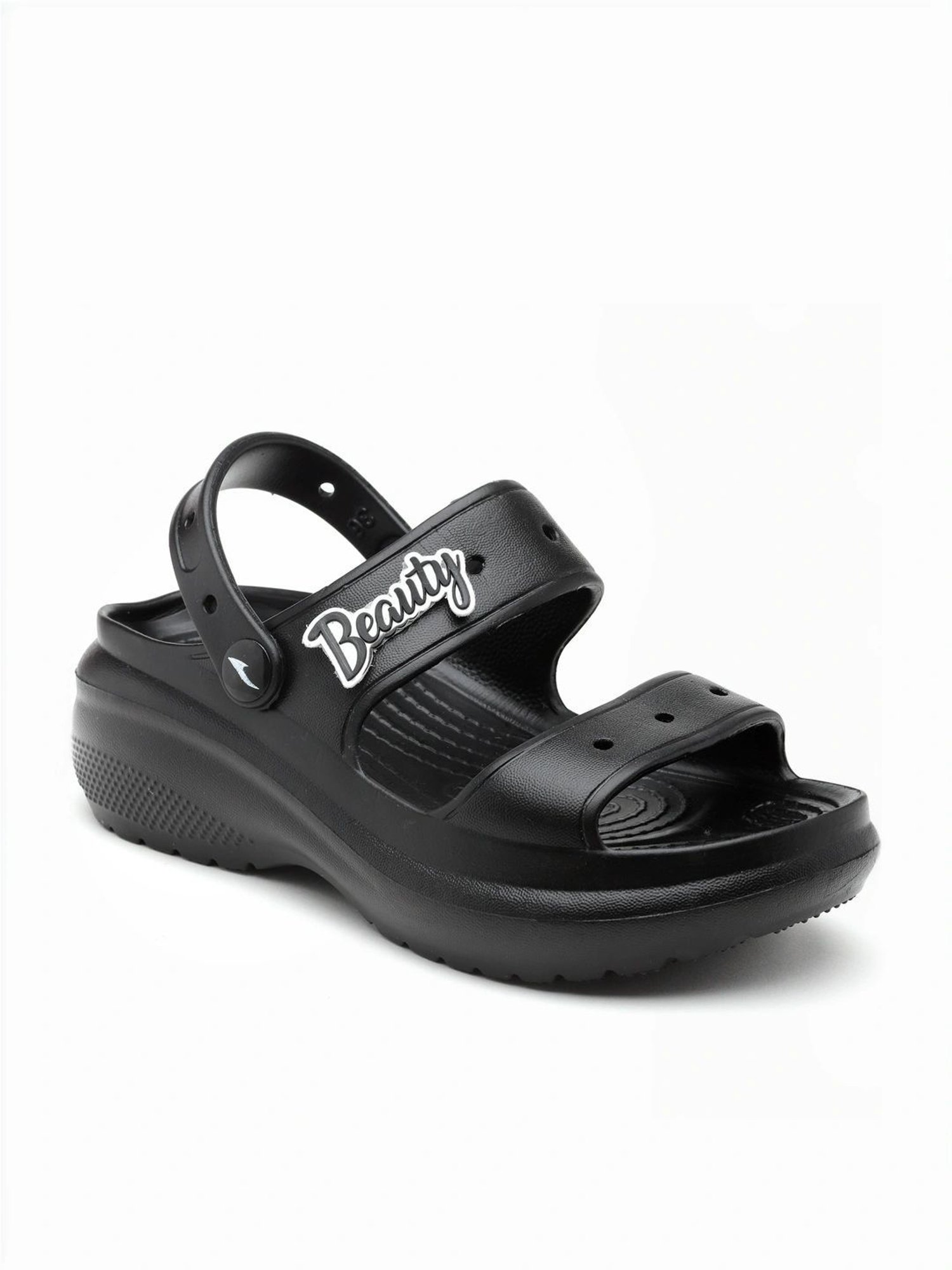 Asian Women's Black Sling Back Wedges