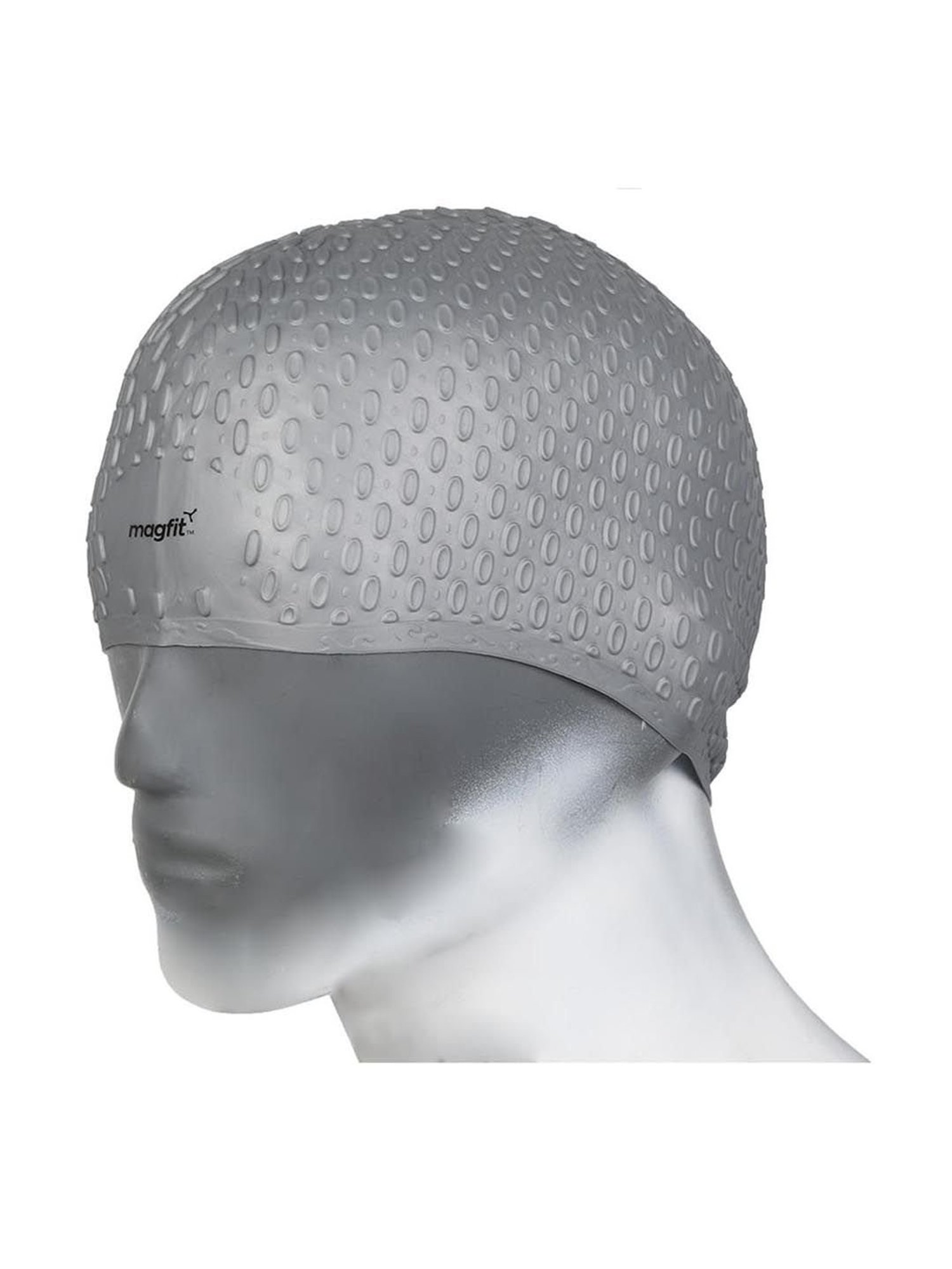 MagFit Silver Bubble Swimming Cap