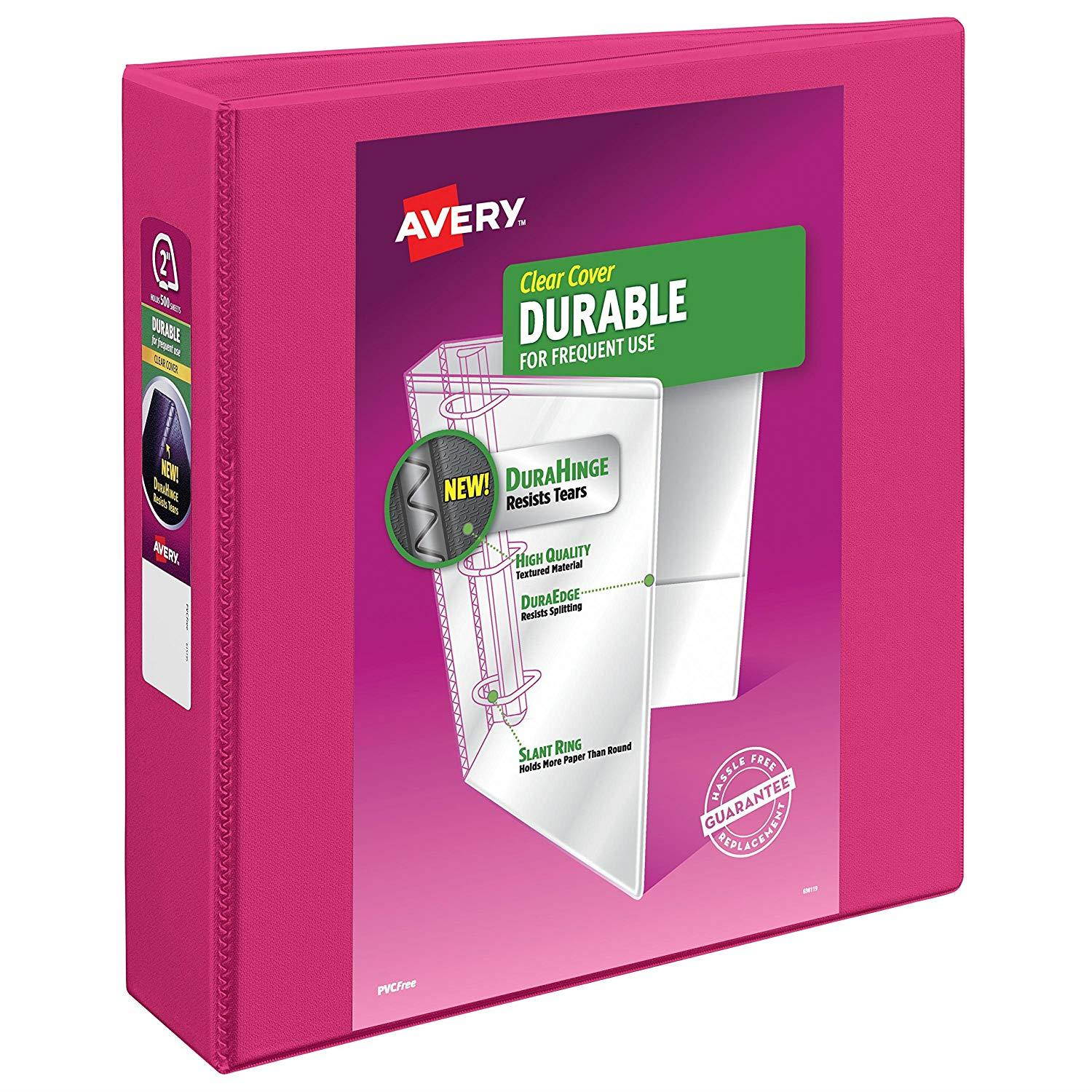 Avery 17041 Durable View Binder w/Slant Rings, 11 x 8 1/2, 3" Cap, Black