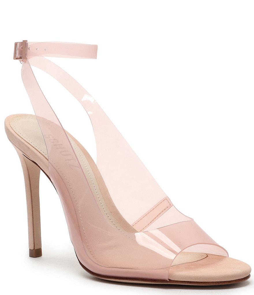 Schutz Eryka Clear Vinyl Ankle Strap Pumps