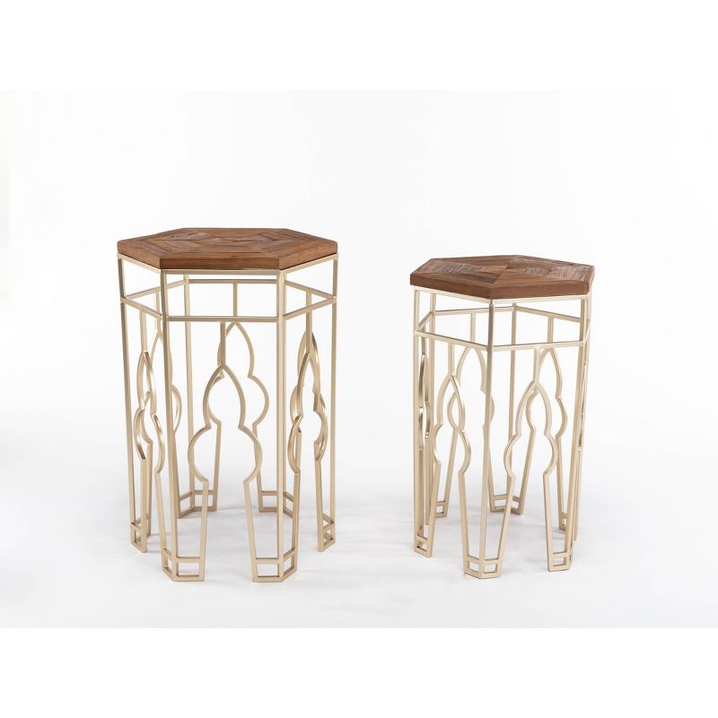 Genevieve Nesting Tables Gold/Natural - Boraam