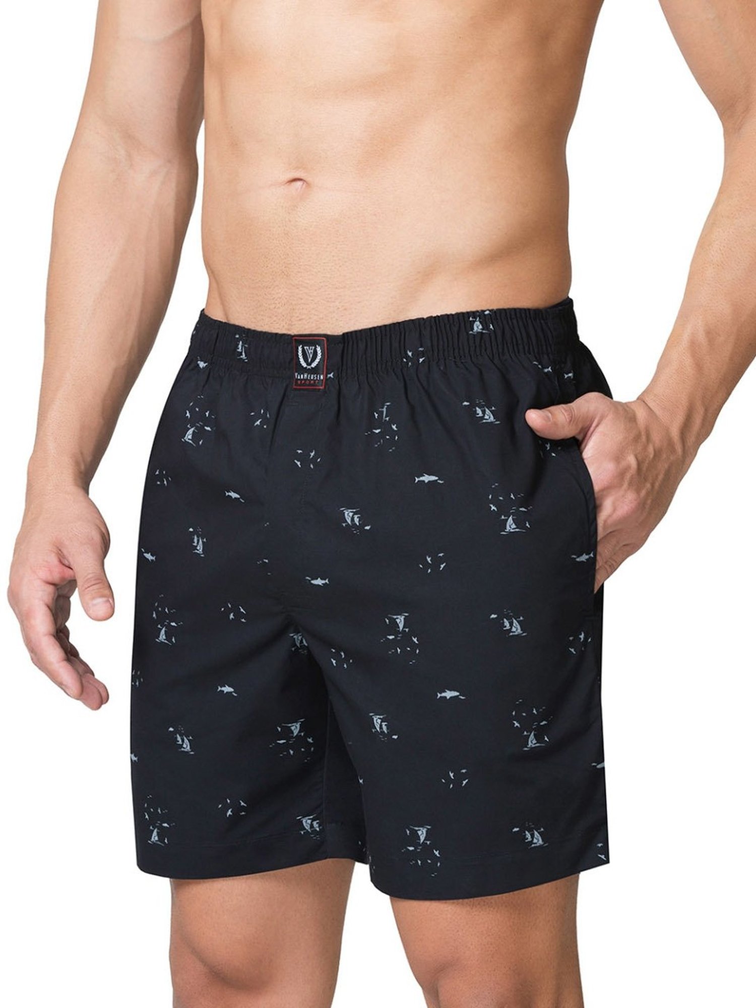 Van Heusen Sport Regular Fit Media Pocket Super Soft Allover Print Boxer Shorts - VSB06