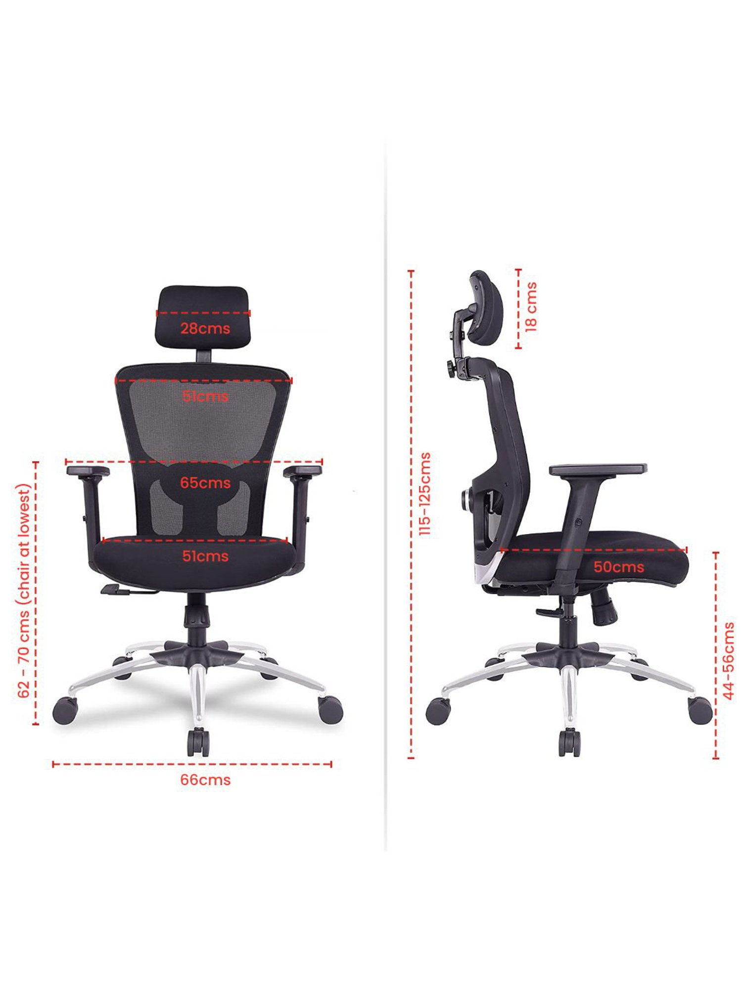 Green Soul Jupiter Superb Black Foam Ergonomic High Back Office Chair