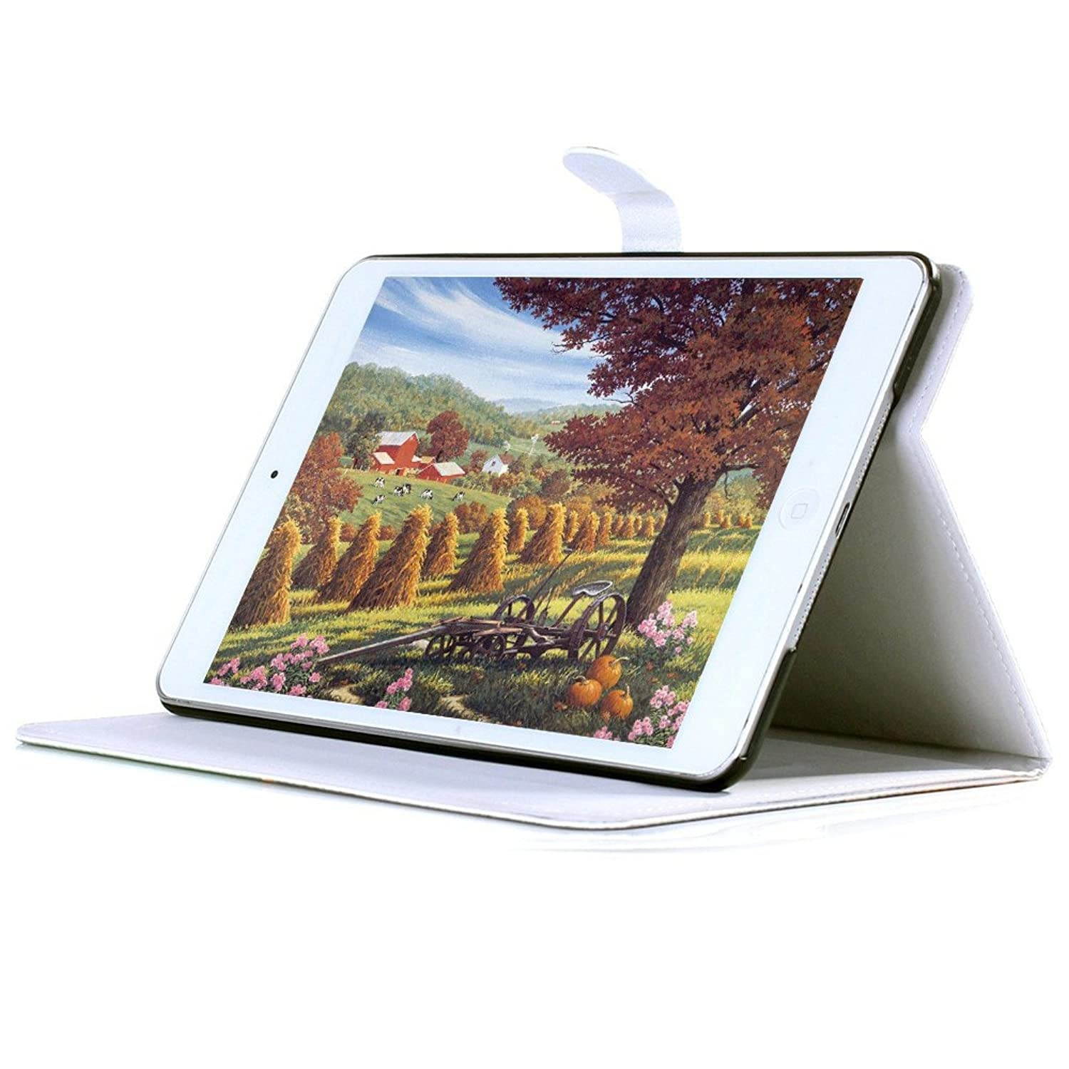 YHB iPad 2017/2018 iPad 9.7-inch Case, Baseball in Glove Vintage Pattern Leather Flip Stand Case Cover for Apple iPad 5th,iPad 6th (9.7-inch)