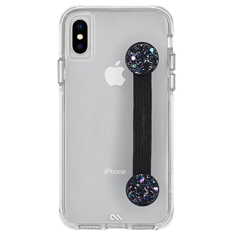 STRAPS Sparkly Phone Grip Phone Strap Black Glitter