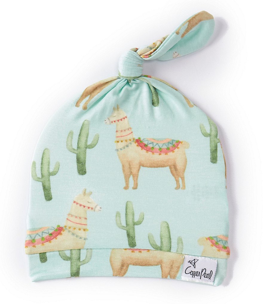 Copper Pearl Baby Cusco Cactus Print Top Knot Hat