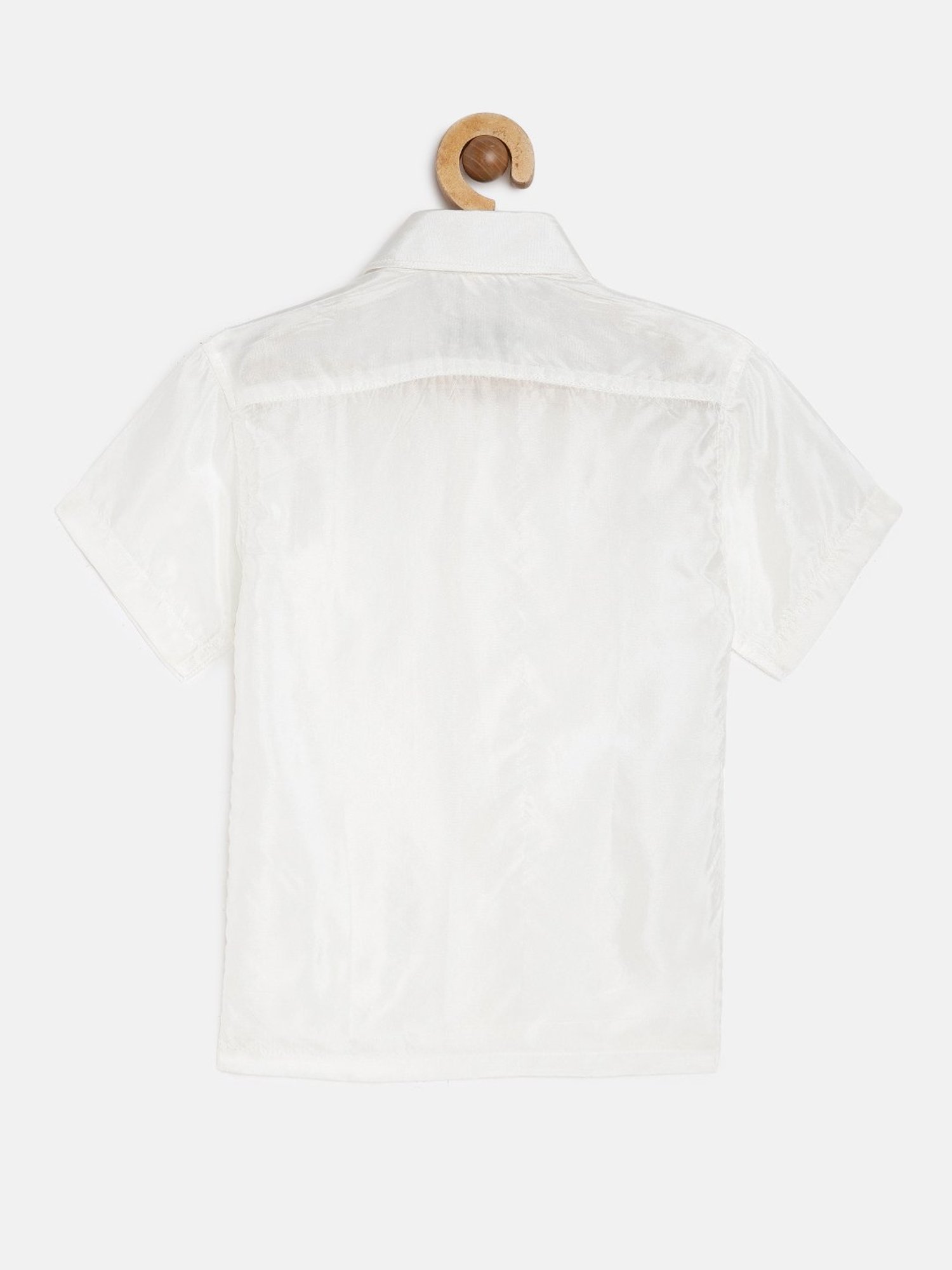 THANGAMAGAN Kids White Solid Shirt