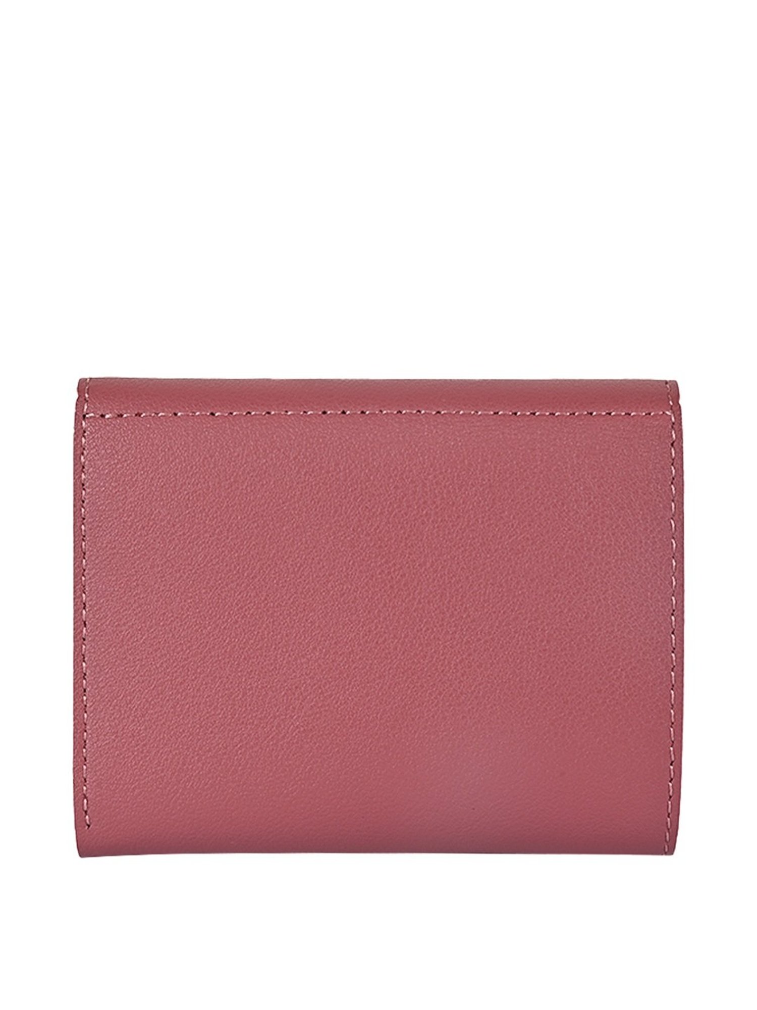 Apsis Pink Solid Tri-Fold Wallet for Women