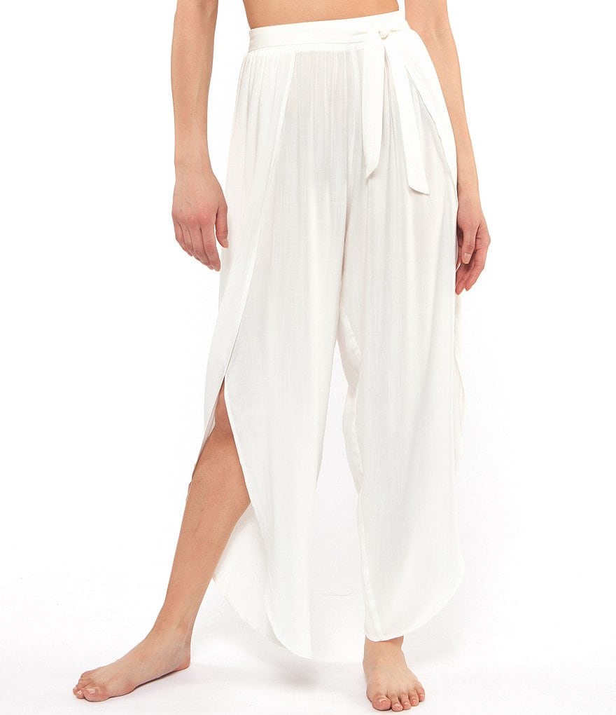 Tommy Bahama Midnight Orchid Tropical Print Scoop Neck Ruffle Hem Spa Dress