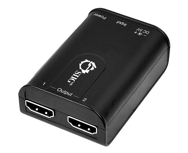 SIIG 2-Port HDMI Splitter with Audio - USB Powered - 340 MHz to 340 MHz - HDMI In - HDMI Out