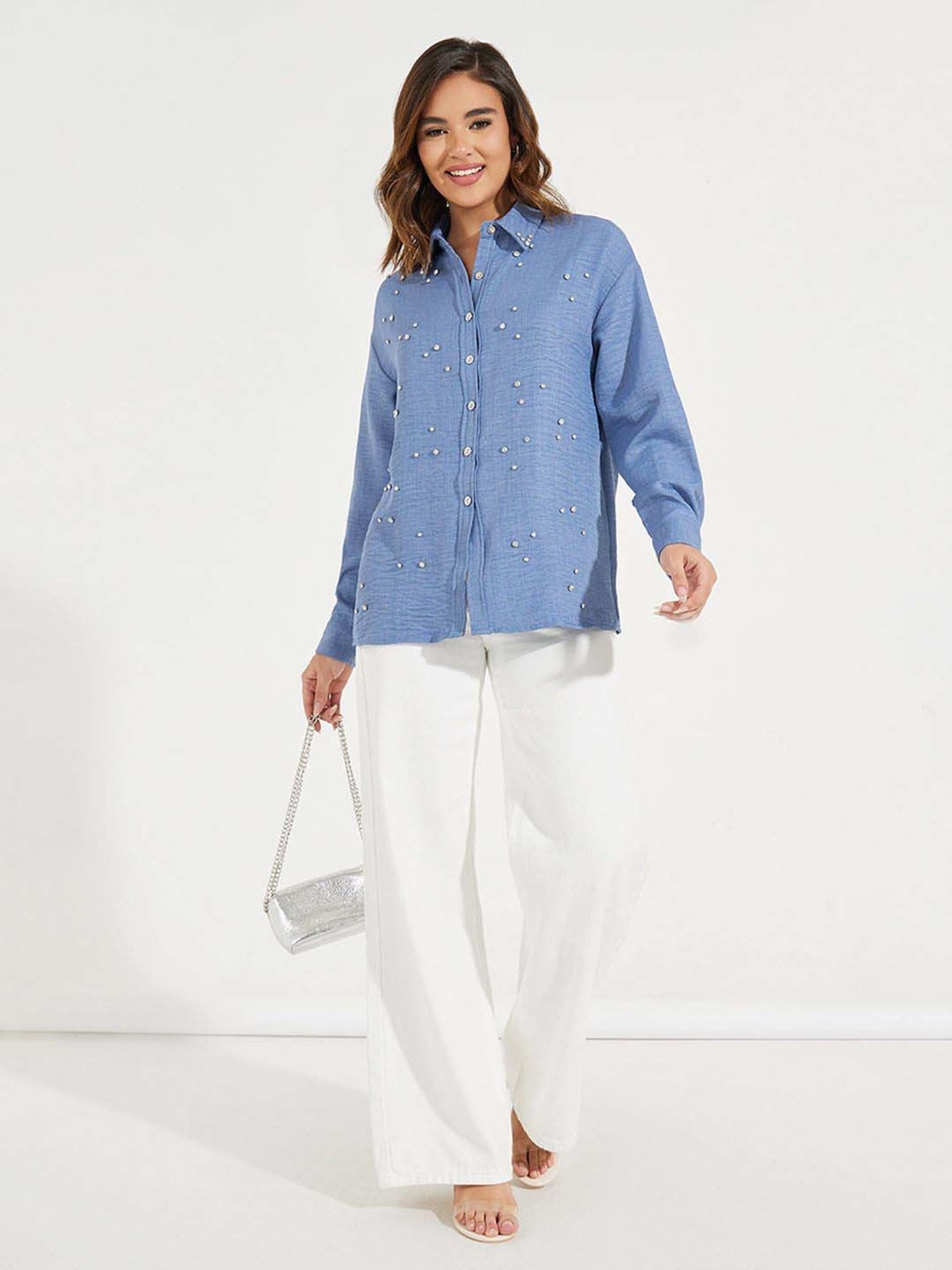 Annabelle by Pantaloons Black Polka Dots Shirt