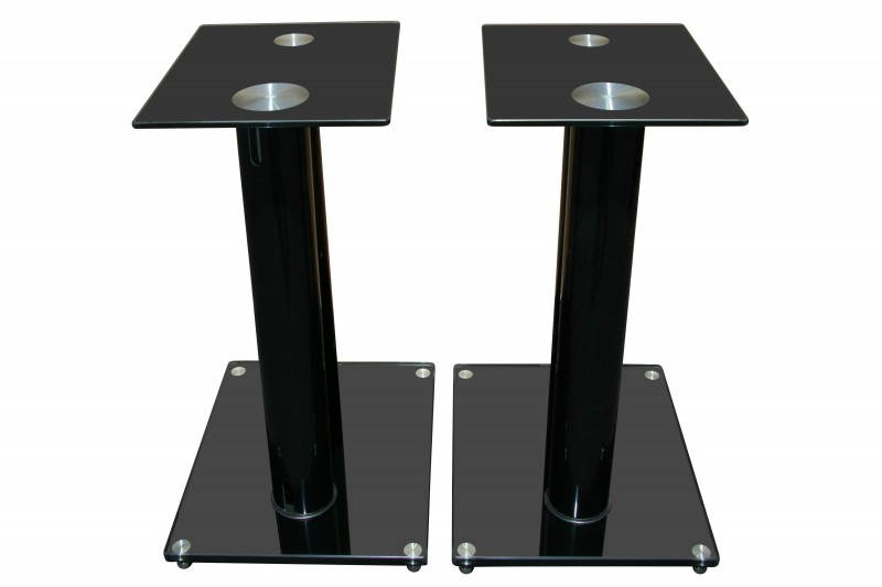 Mount-It! Premium Aluminum Glass Speaker Stands | Set of Two | Black