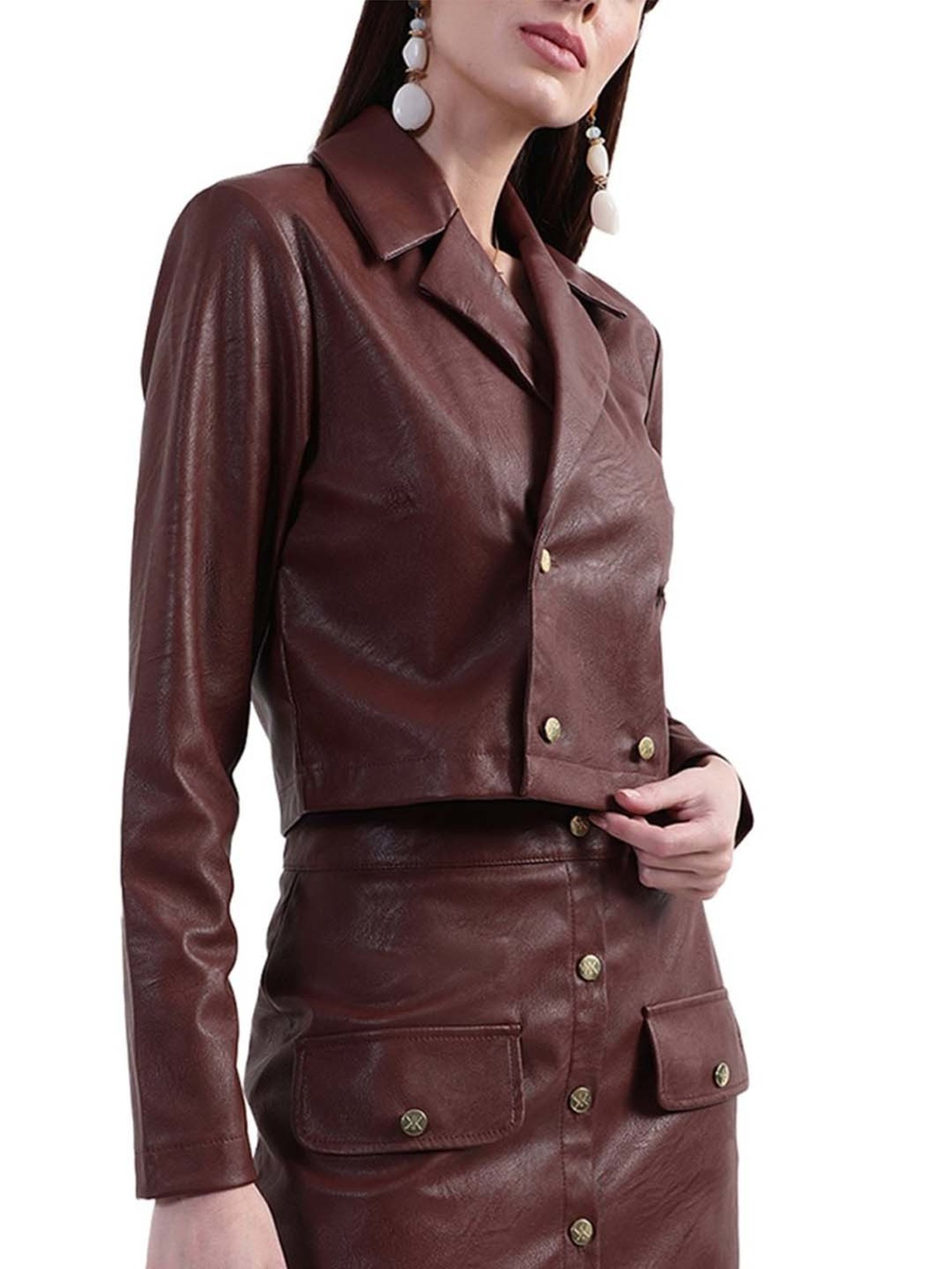 KENDALL + KYLIE Brown Regular Fit Blazer