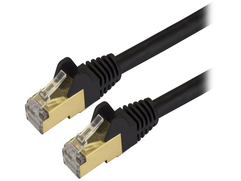 StarTech C6ASPAT6BK StarTech.com Cat6a Shielded Patch Cable - 6 ft. - Black - Snagless RJ45 Cable - Ethernet Cord - Cat 6a Cable
