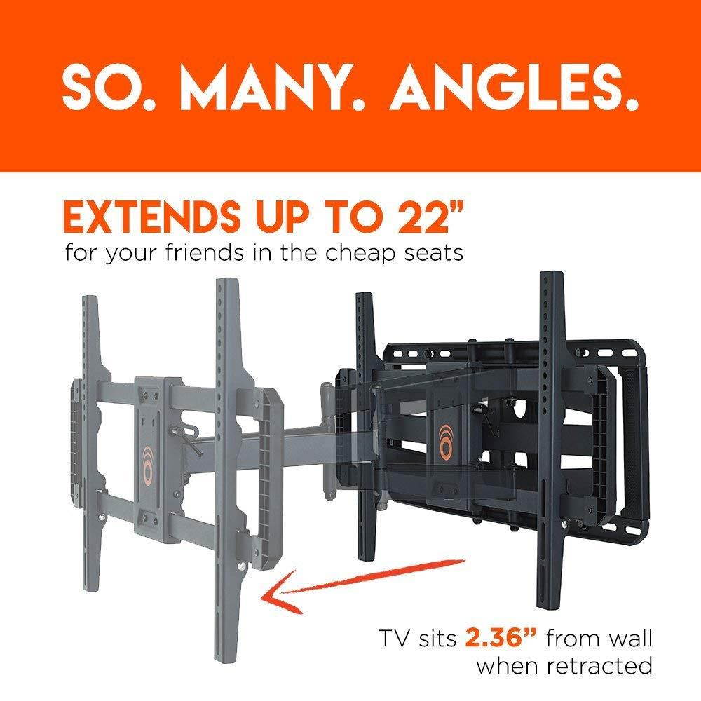 ECHOGEAR Full Motion Articulating TV Wall Mount Bracket 42"-80" TVs - Easy to Install On 16", 18" 24" Studs & Features Smooth Articulation, Swivel, Tilt - EGLF2