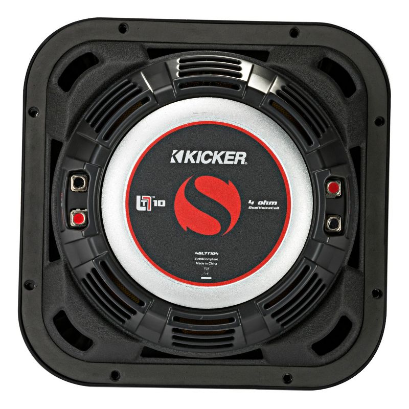 Kicker 46L7T104 10" Solo-Baric L7T Shallow-Mount Dual 4-Ohm Voice Coil Subwoofer