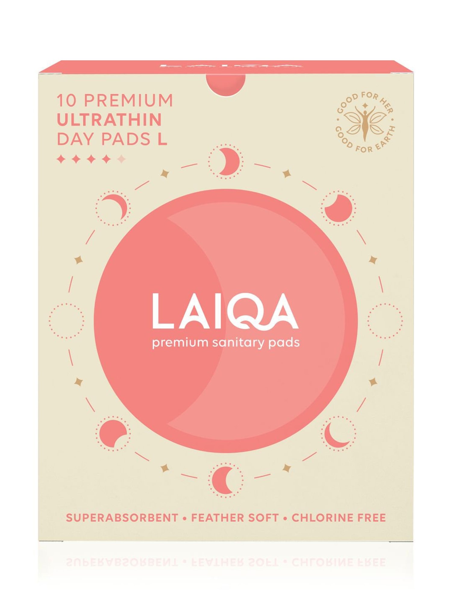 LAIQA Moderate Flow Large Day Pads - 10 Pads