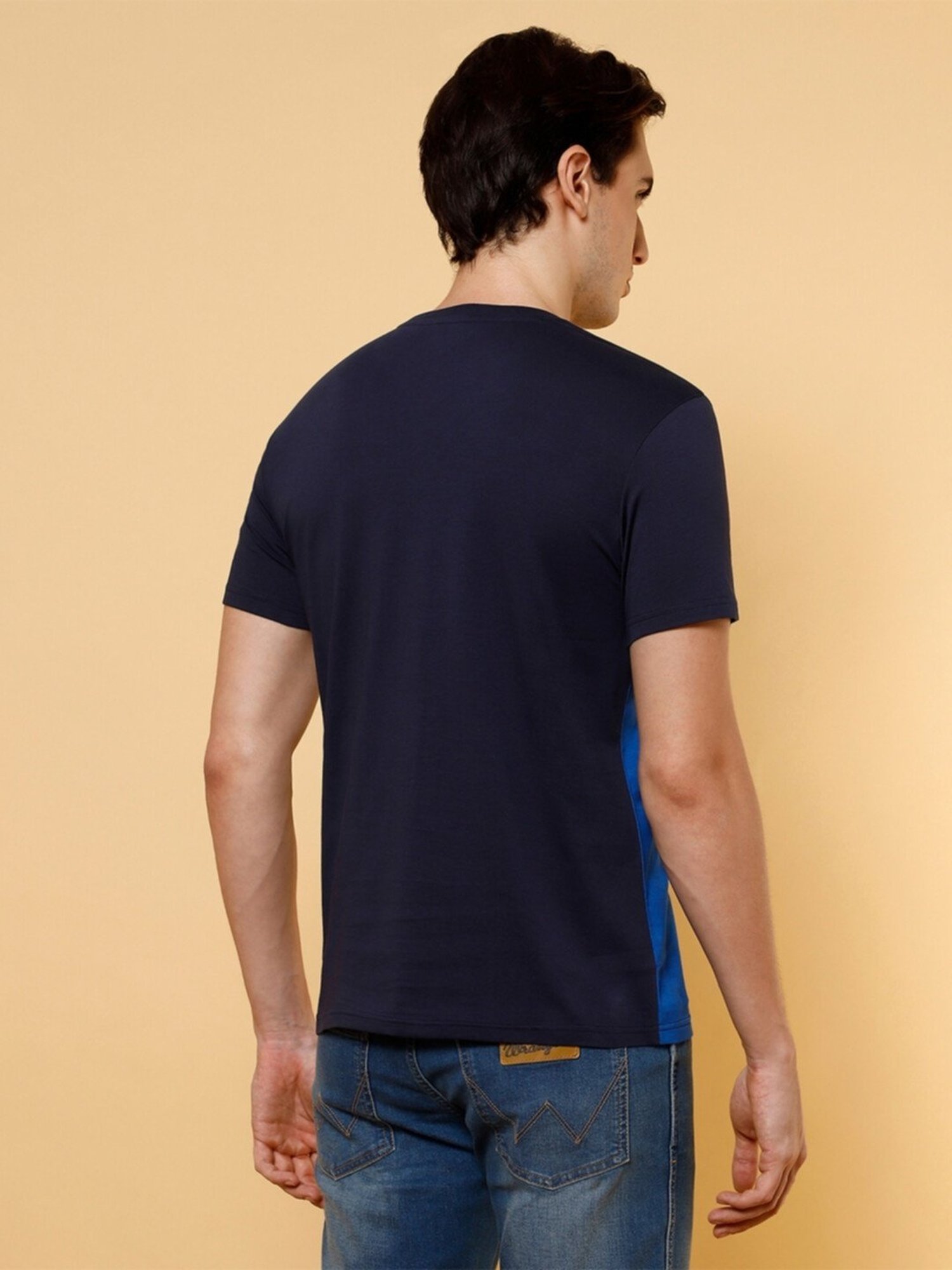 Wrangler Multi Cotton Regular Fit Colour Block T-Shirt