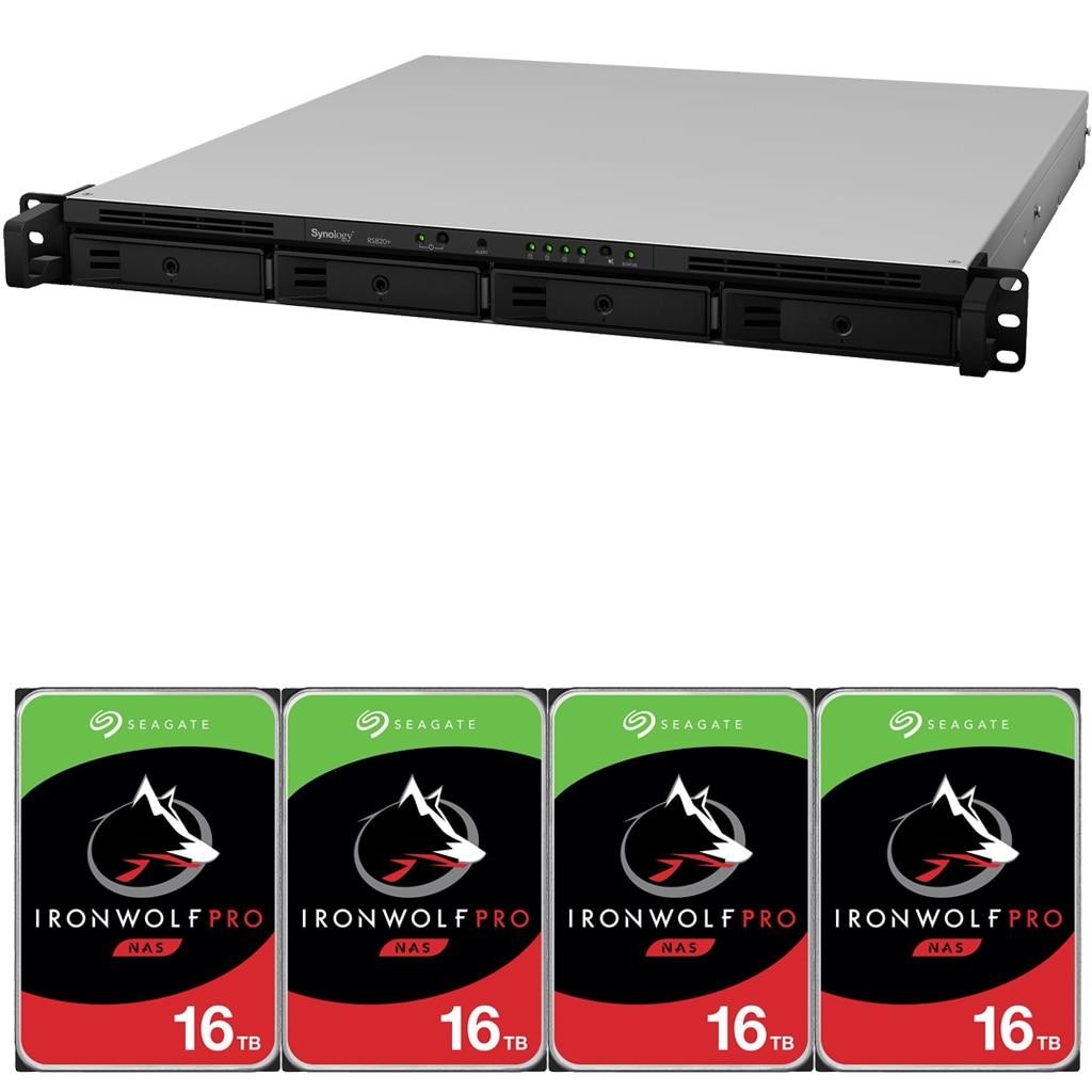 Synology RS820+ 4-Bay RackStation NAS with  56TB (4x14TB) of Seagate Ironwolf PRO NAS Drives Fully Assembled and Tested By CustomTechSales