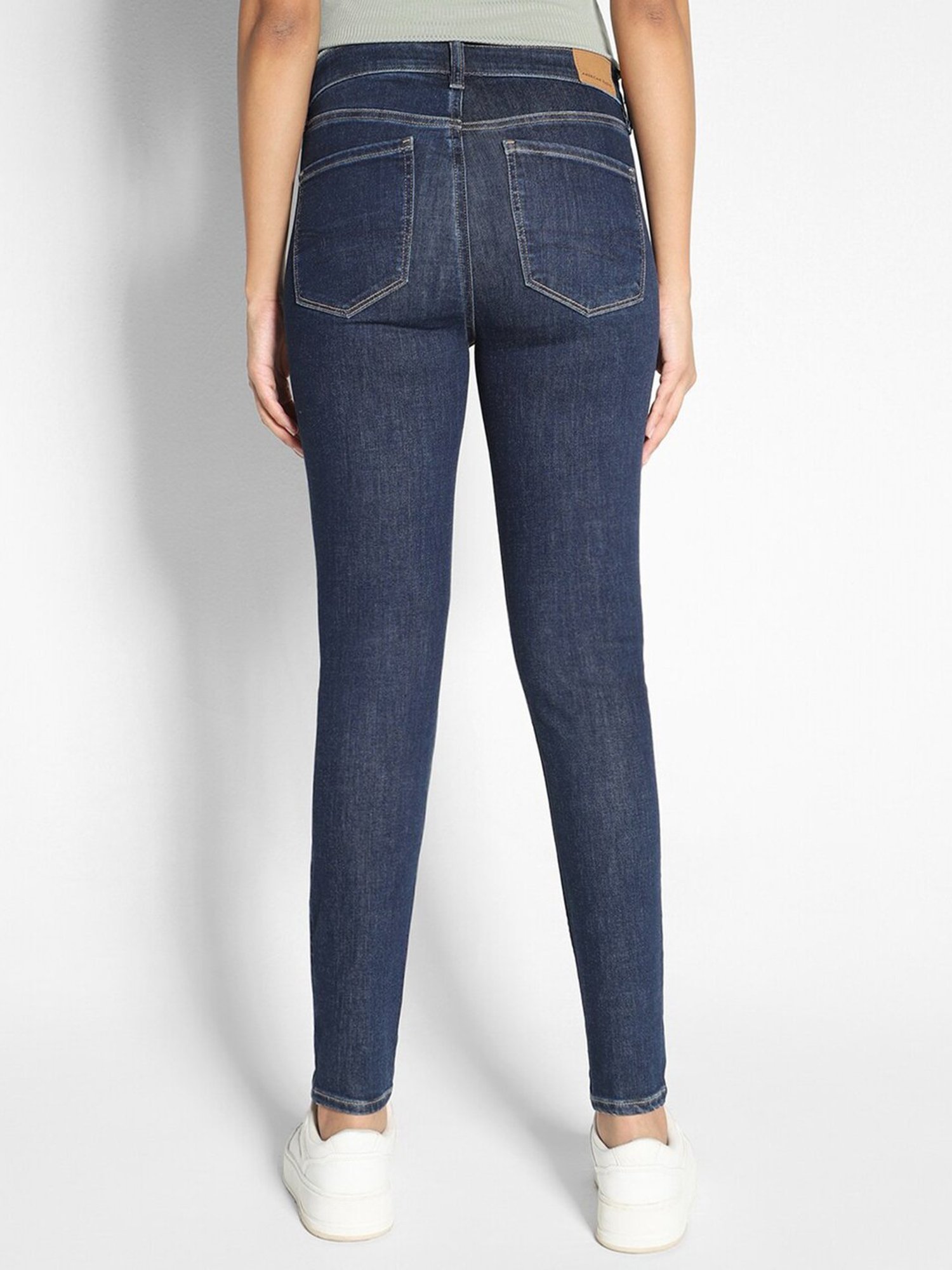 American Eagle Outfitters Dark Blue Blended Regular Fit Mid Rise Jeans