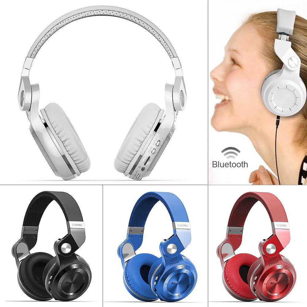 Bluedio T2+ Wireless Bluetooth Headphones with Microphone for Mobile Phone - White