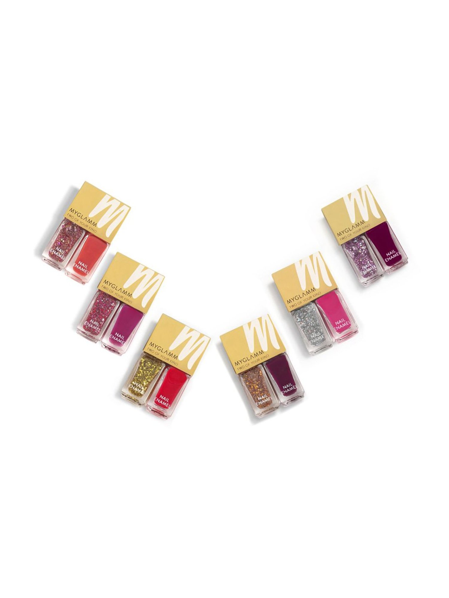 MyGlamm Two Of Your Kind Nail Enamel Duo Glitter Collection Party Parade (Pack of 2)