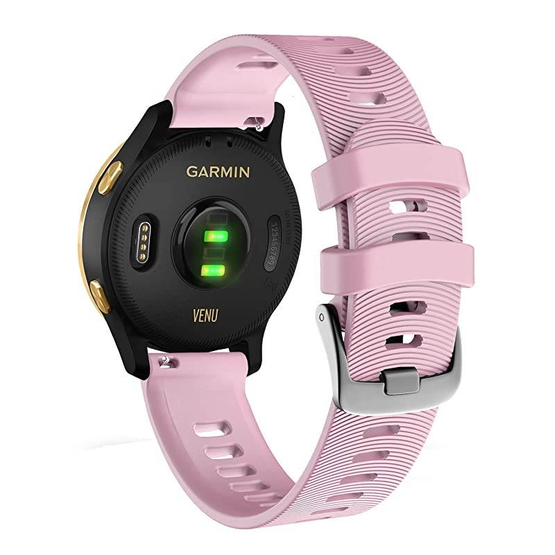 Garmin Venu GPS Smartwatch with AMOLED Display and Included  3 Straps Bundle (Black/Gold, Lime/Orange/Pink)