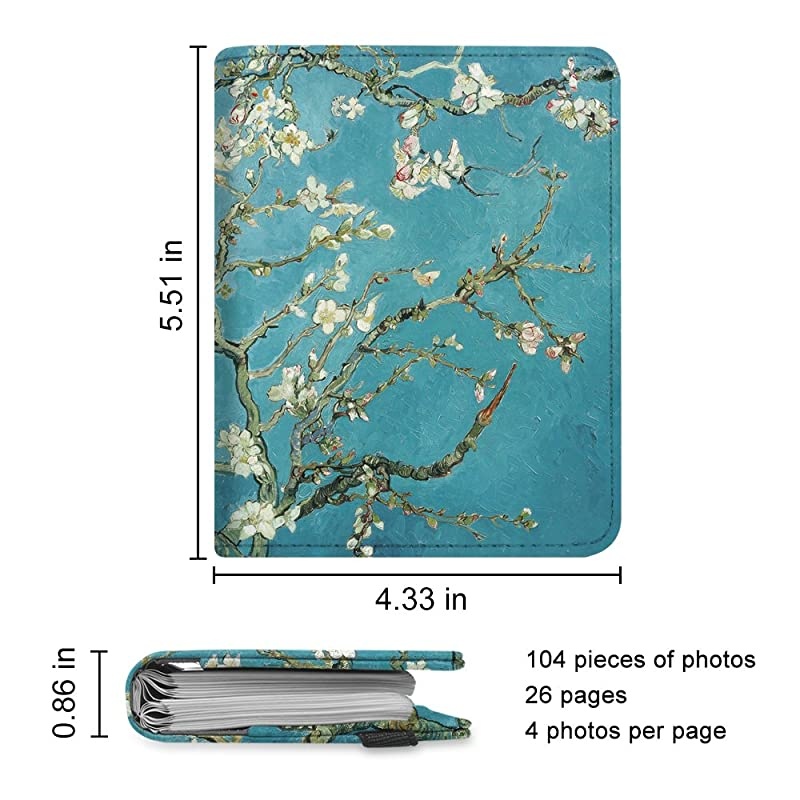 Mini Photo Album for Fujifilm Instax 3Inch Film 104 Pockets Album for Fujifilm Instax Mini 11 Mini 9 Mini 8 Mini 90 Mini 25 Mini Link Printer Mini LiPlay Polaroid Snap PIC300 Blossom