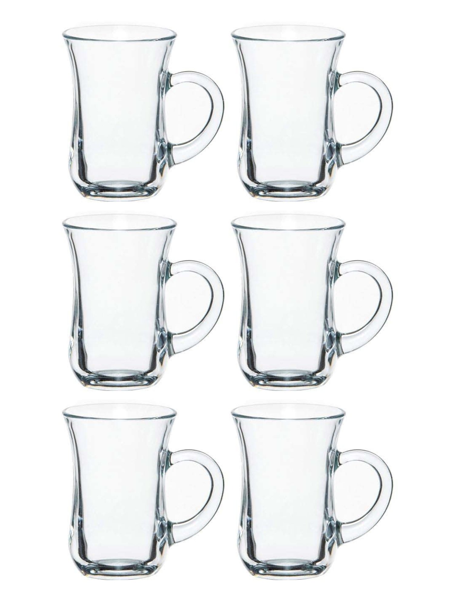 Pasabahce Keyif Transparent Glass Coffee Mug (0.14 L) - Set of 6