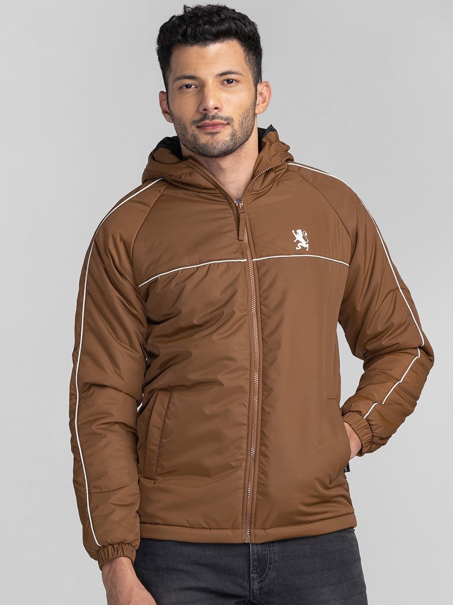 Giordano Brown Regular Fit Hooded Jacket