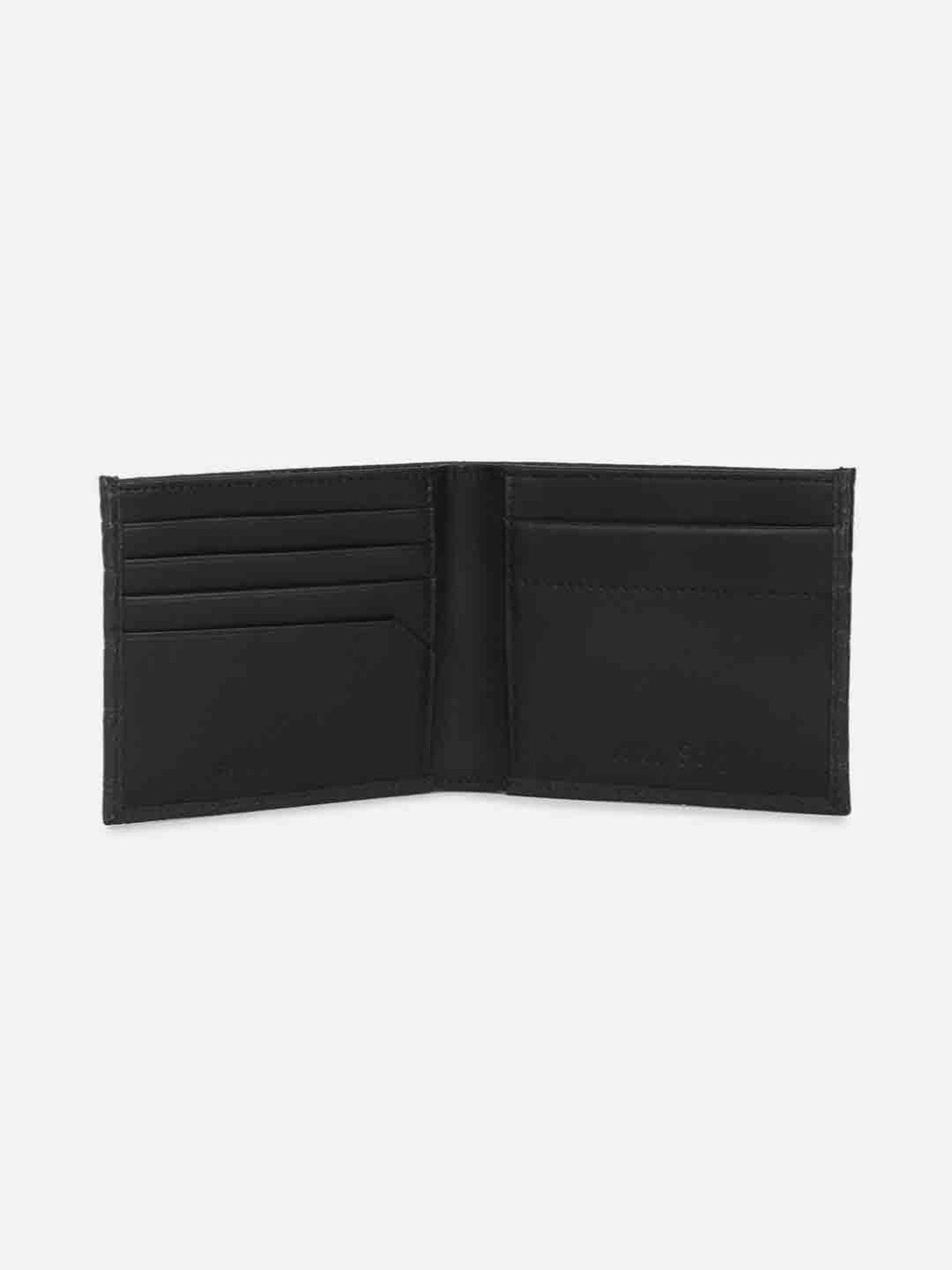 Allen Solly Black Textured Leather Bi-Fold Wallet for Men