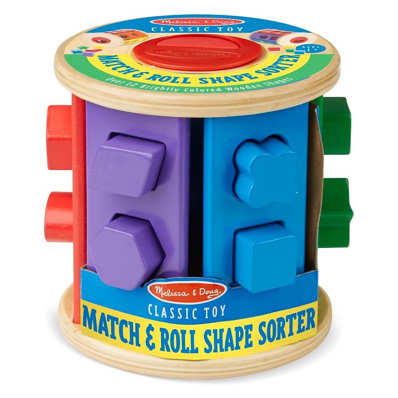 Melissa & Doug Match and Roll Shape Sorter - Classic Wooden Toy